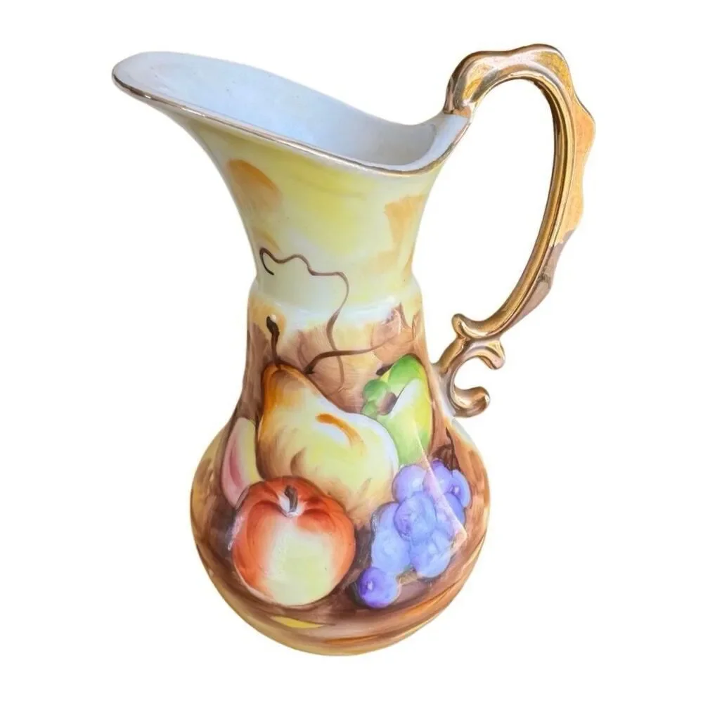 Lefton China Tea Set Heritage Brown Fruit Hand Painted Tea Party Decor Bridgerto